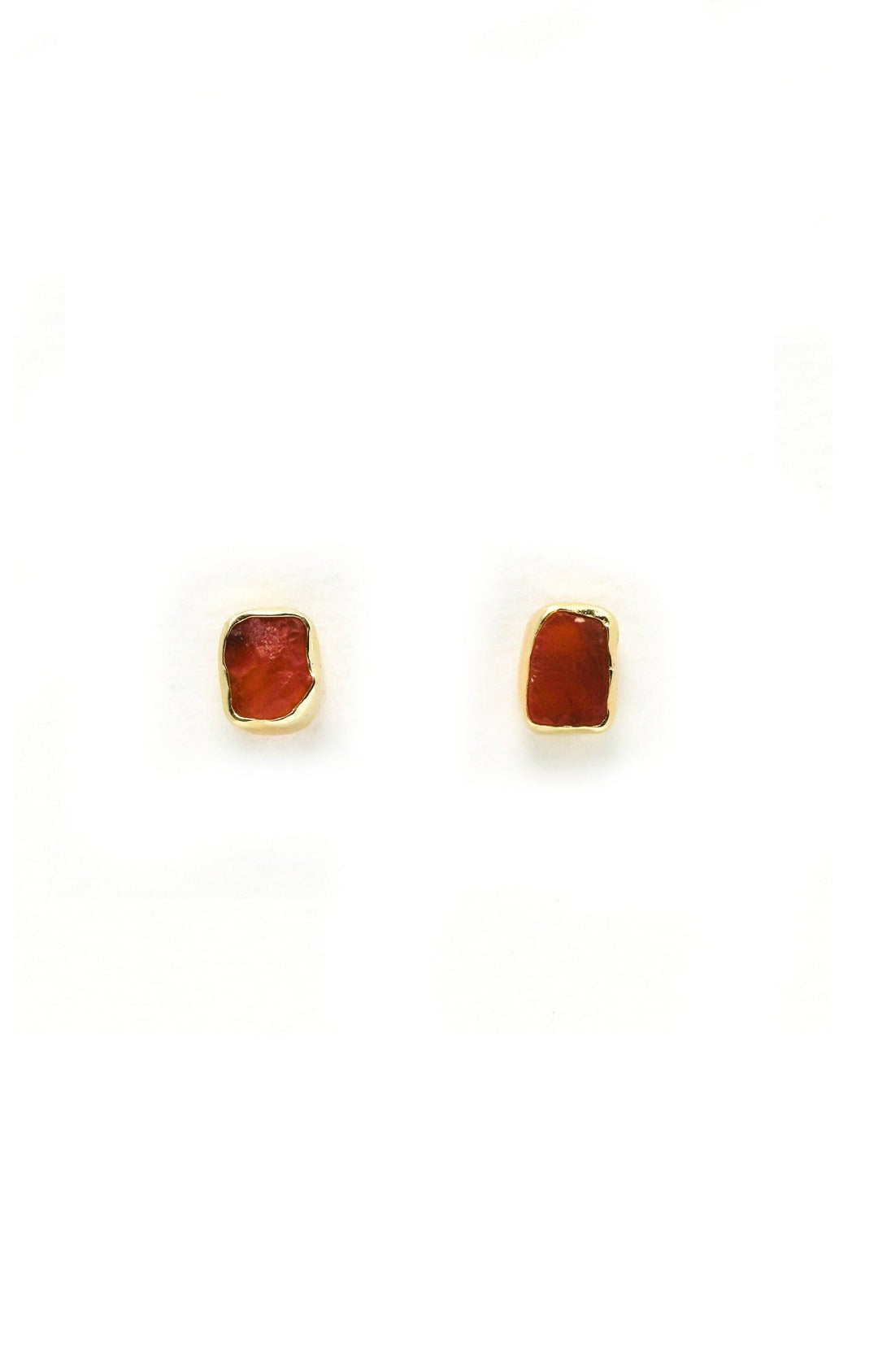 Abstract Gold Plated Rough Stones Studs - QUEENS JEWELS