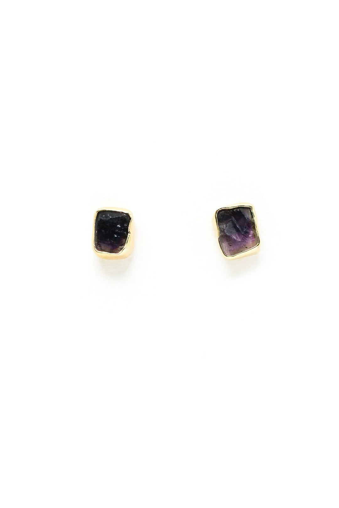 Abstract Gold Plated Rough Stones Studs - QUEENS JEWELS