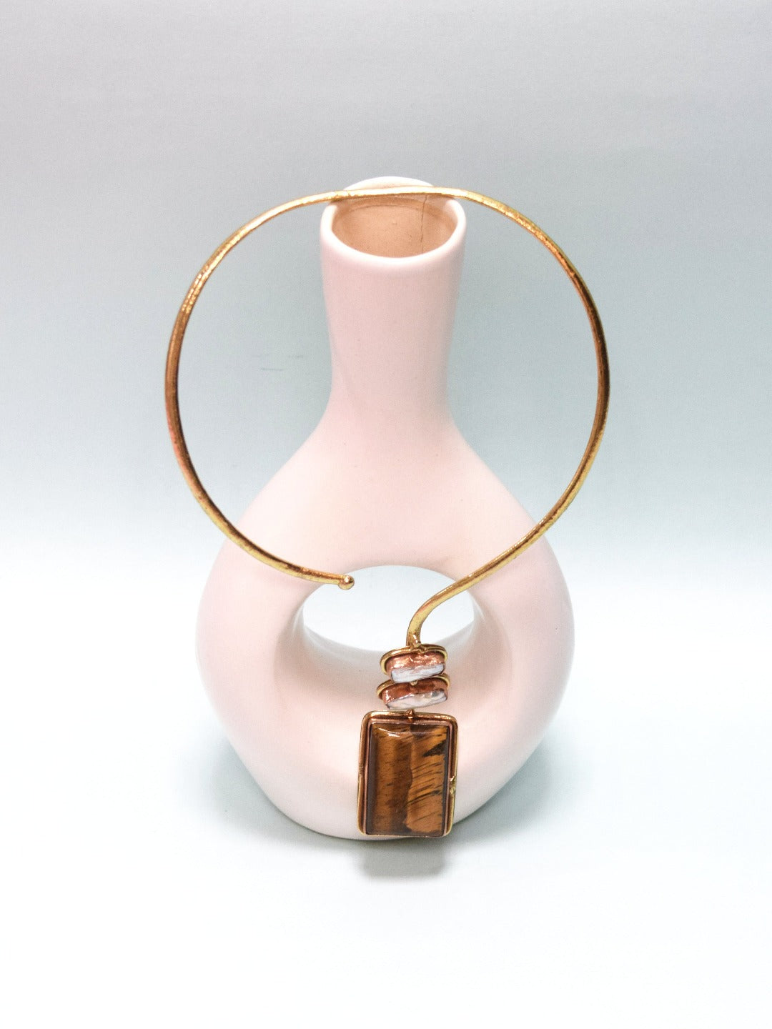 Gold Plated Stone Necklace - QUEENS JEWELS