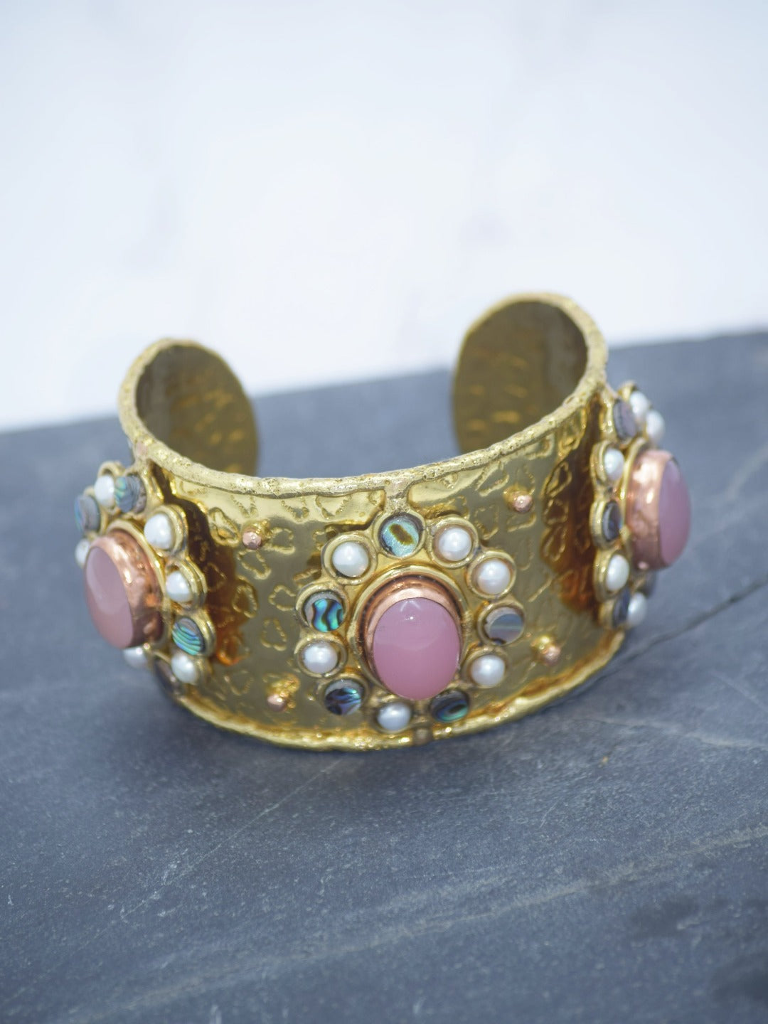Erina Rose Quartz Gold Plated Bracelet - QUEENS JEWELS