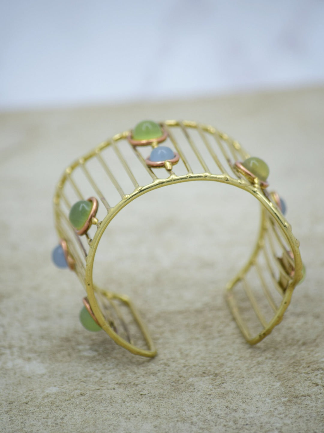 Ellora Multistrand Semi Precious Stone Cuff - QUEENS JEWELS