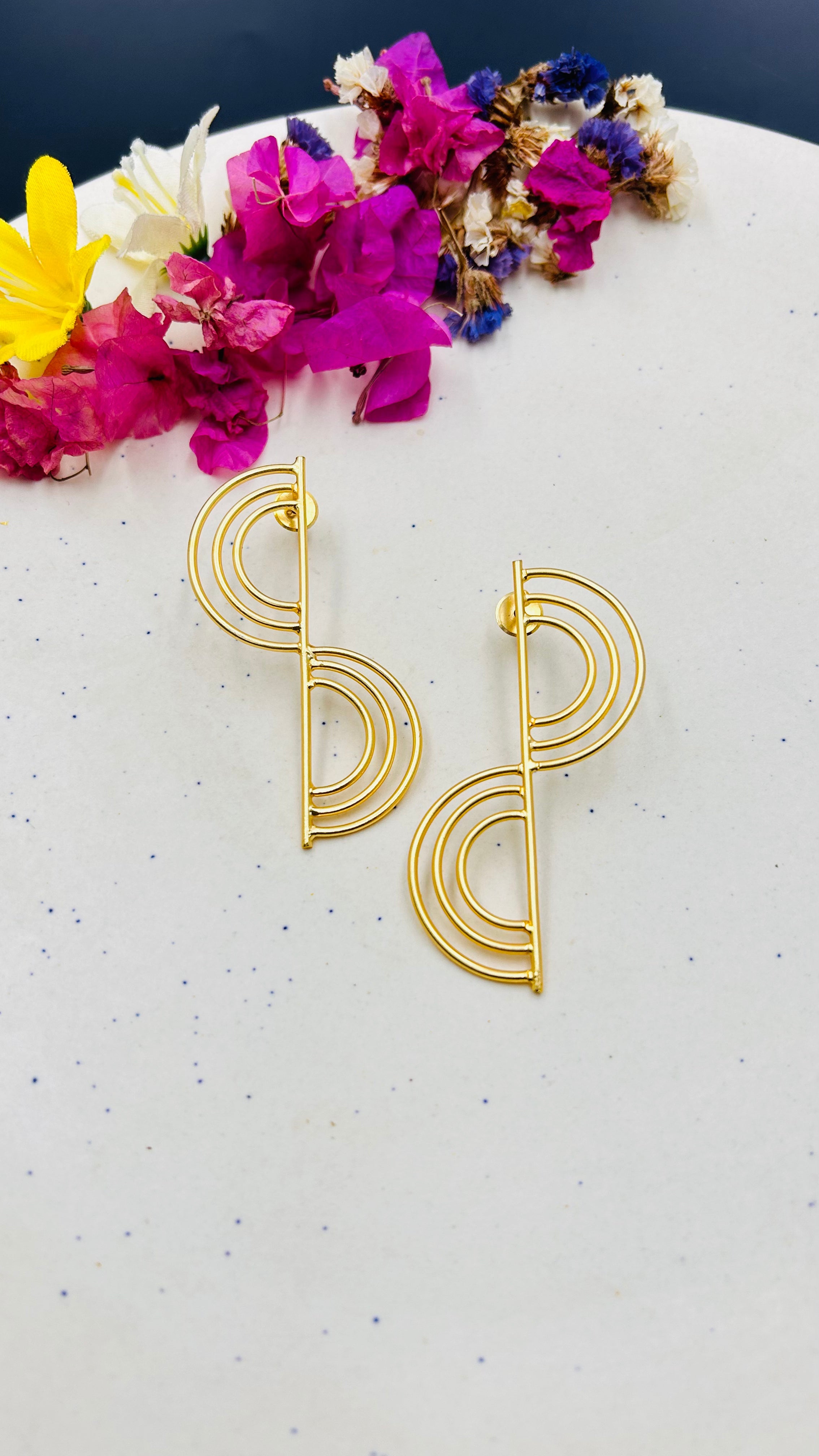 Evelyn Two Halves Dangler Earrings - QUEENS JEWELS