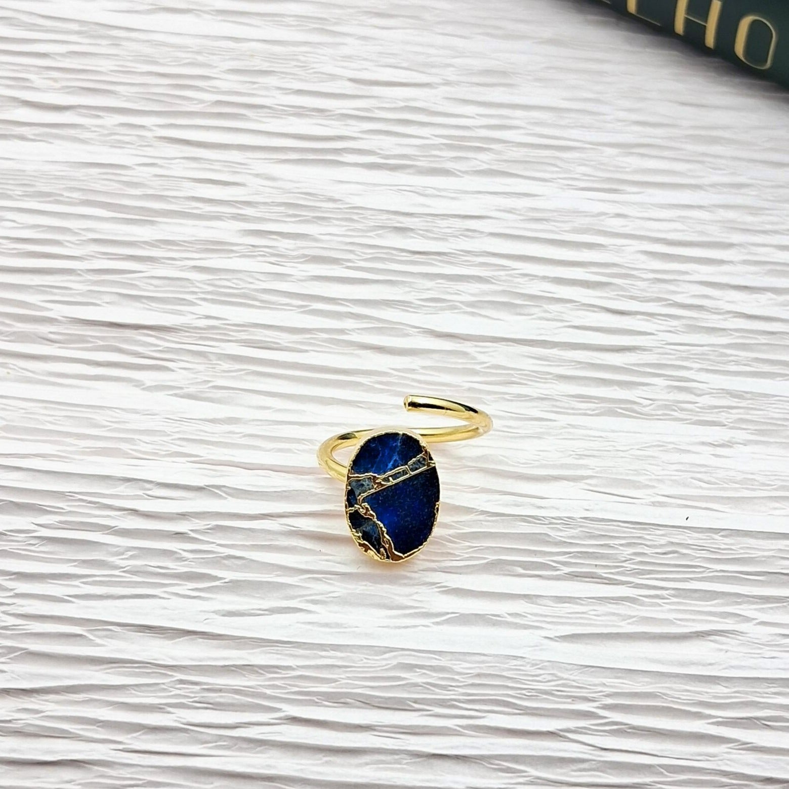 Mohave Oval Shaped Semi Precious Stone Adjustable Ring - QUEENS JEWELS