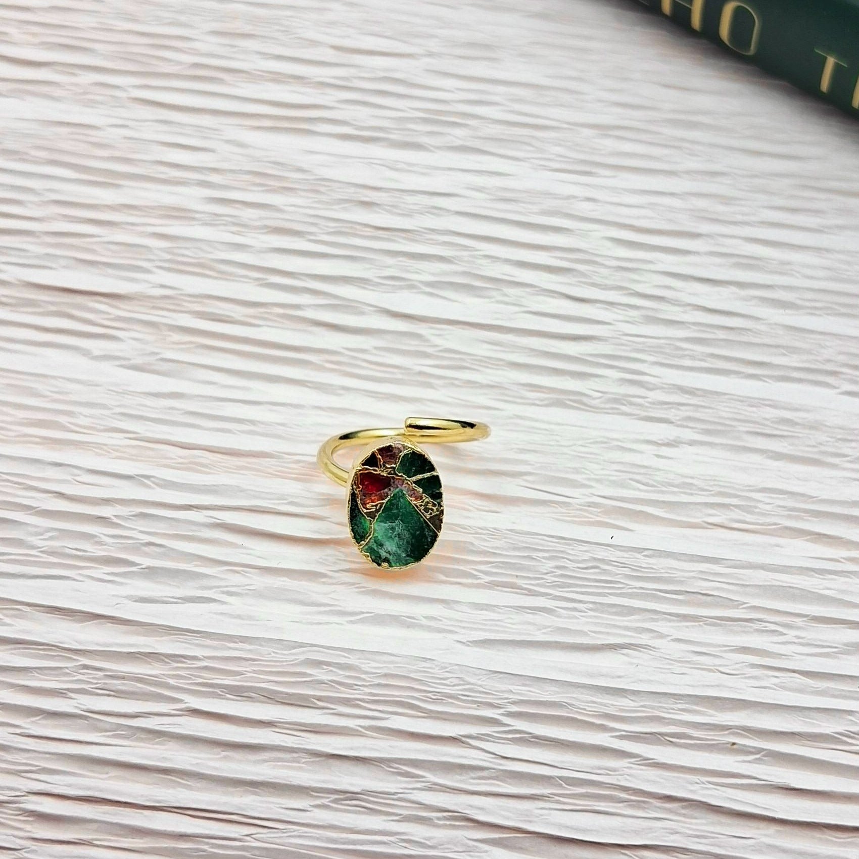 Mohave Oval Shaped Semi Precious Stone Adjustable Ring - QUEENS JEWELS