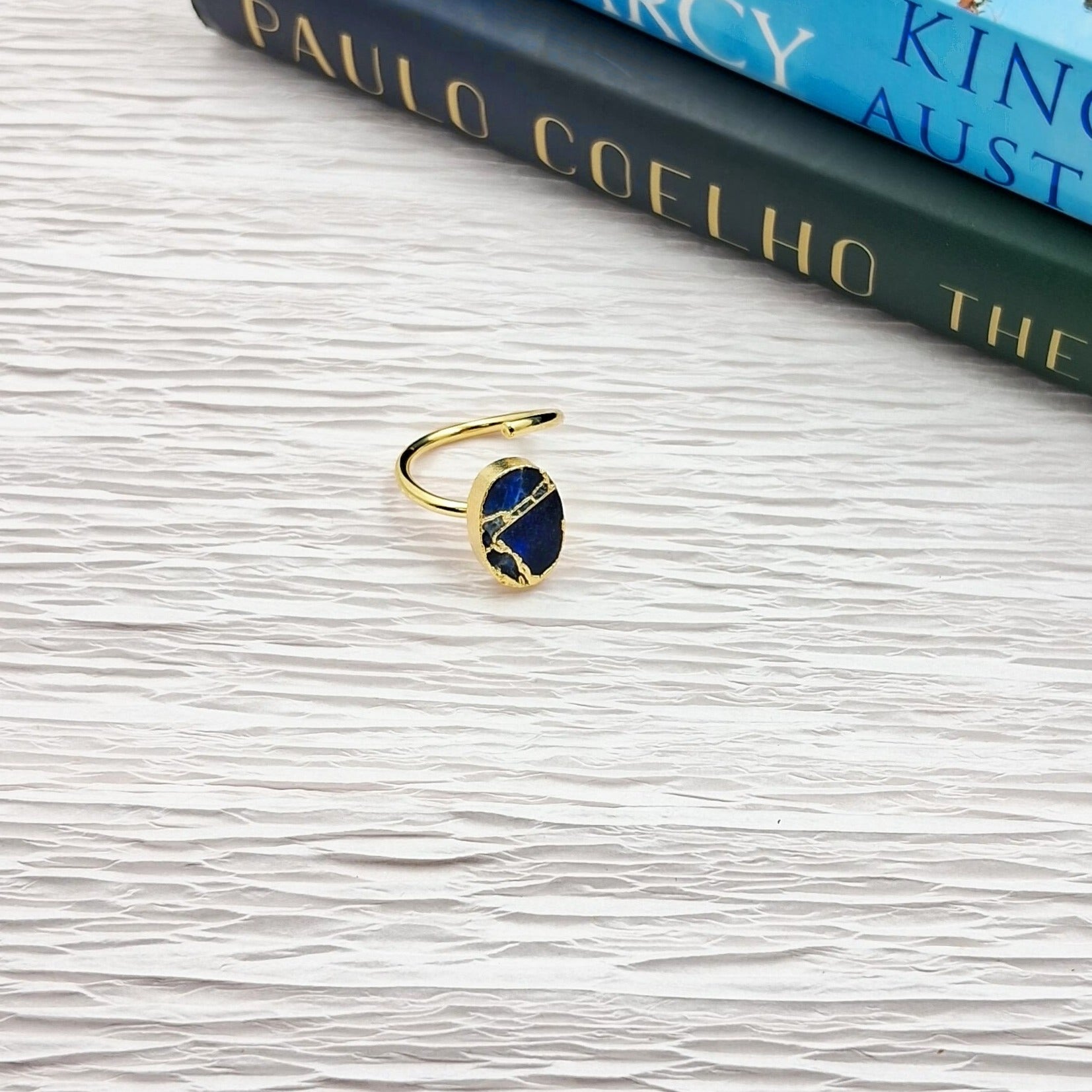 Mohave Oval Shaped Semi Precious Stone Adjustable Ring - QUEENS JEWELS