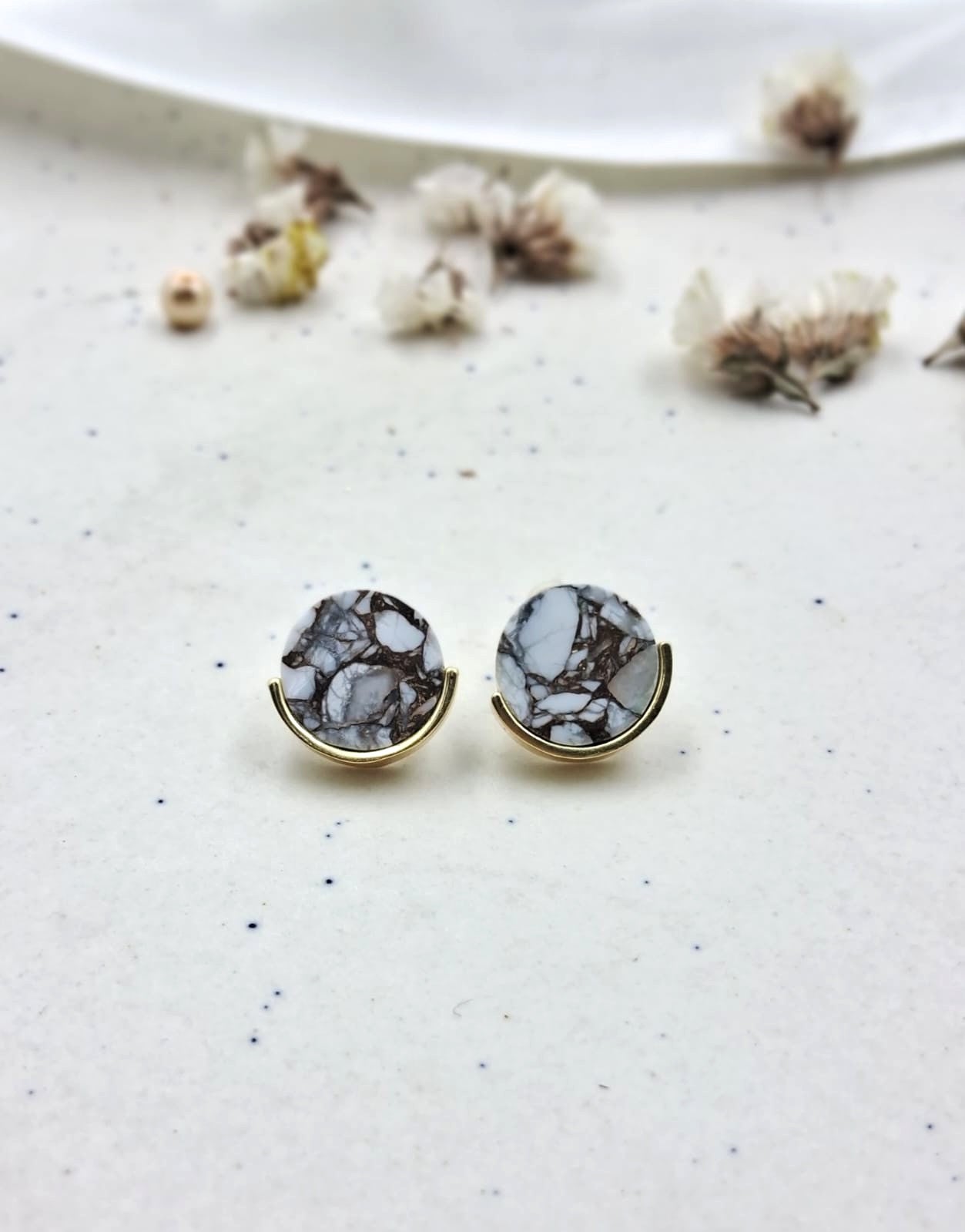 Mohave Round Cut Semi Precious Stud Earrings - QUEENS JEWELS